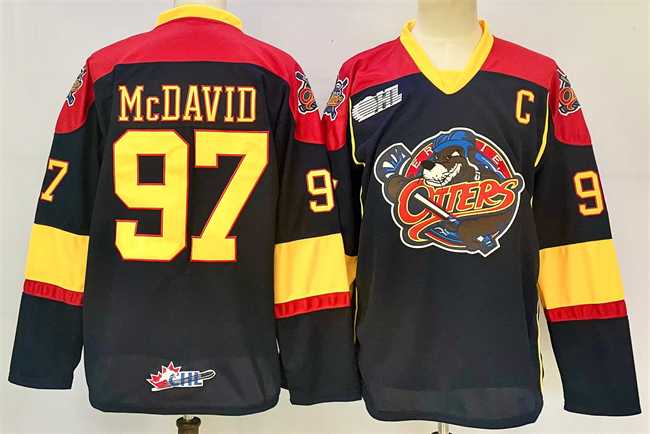 Men%27s Edmonton Oilers #97 Connor McDavid Black 2024-25 With C Patch Heritage Classic Primegreen Stitched Jersey